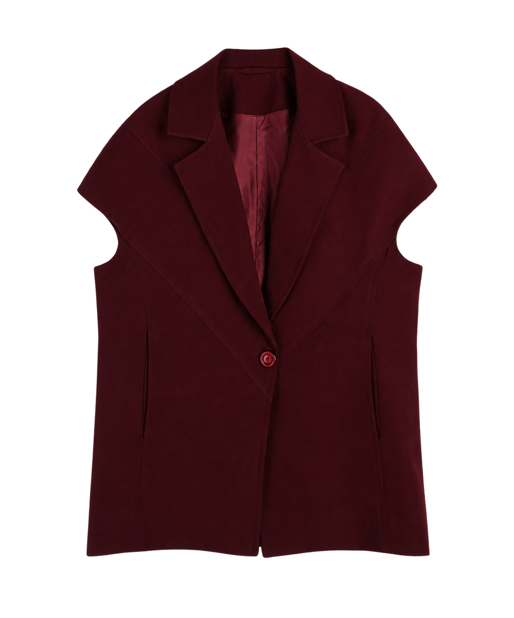 Hibiscus Vest in Burgundy