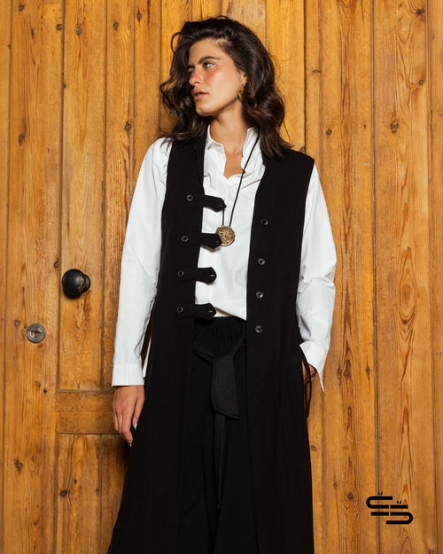 Autumn Crocus Kimono in Black