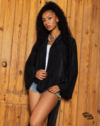 ⁠Sea Lavender Cardigan in Black