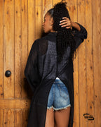 ⁠Sea Lavender Cardigan in Black