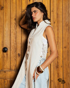 Autumn Crocus Kimono in off White