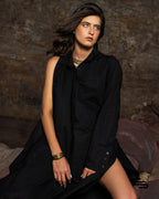 Wild Chicory Shirt Dress in Black