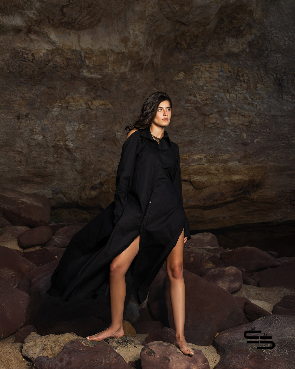 Wild Chicory Shirt Dress in Black