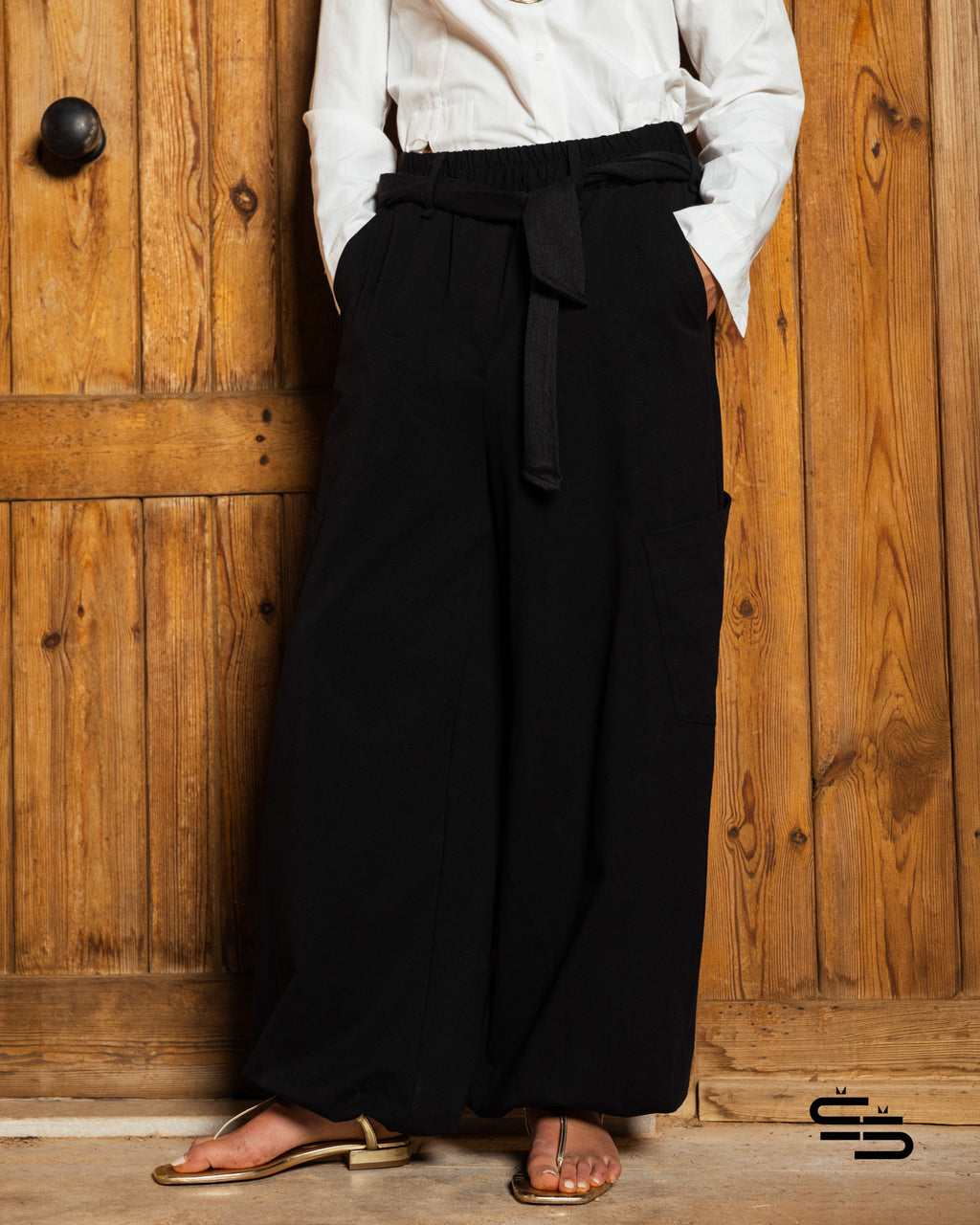 Egyptian Cotton Pants in Black