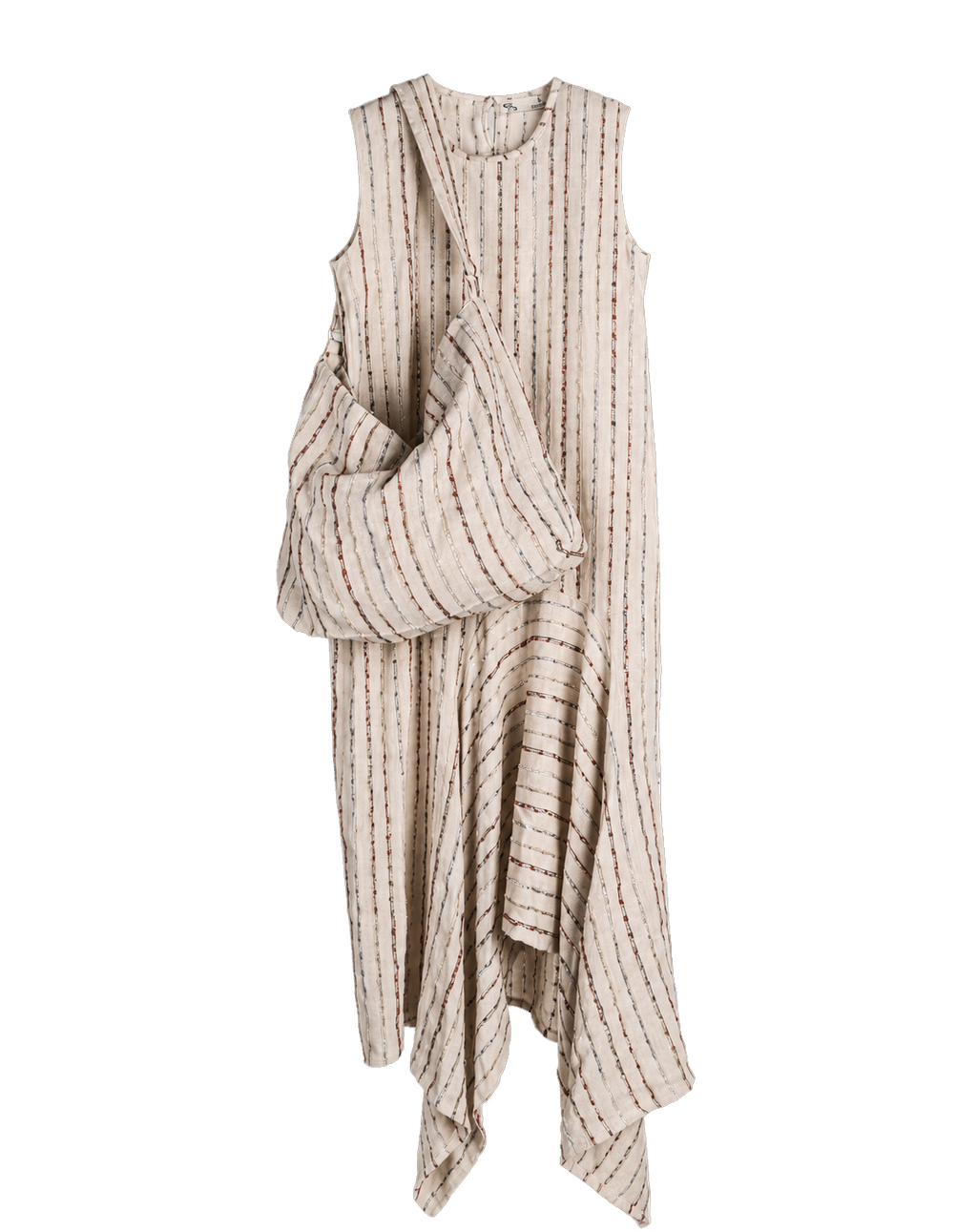 ⁠ ⁠Earthy Striped Oriental Lily Dress and Bag
