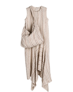 ⁠ ⁠Earthy Striped Oriental Lily Dress and Bag