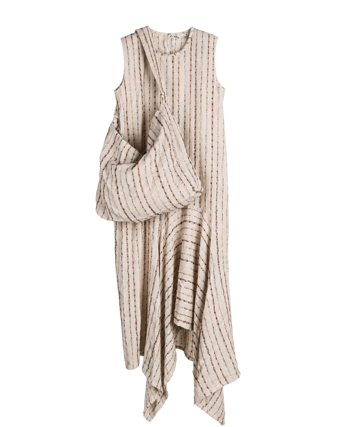 ⁠ ⁠Earthy Striped Oriental Lily Dress and Bag